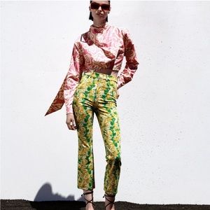ZARA FUN FLIRAL PRINT PANTS